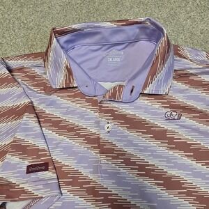 Good Good Golf Break Polo Shirt 2XL Purple Print Performance Stretch